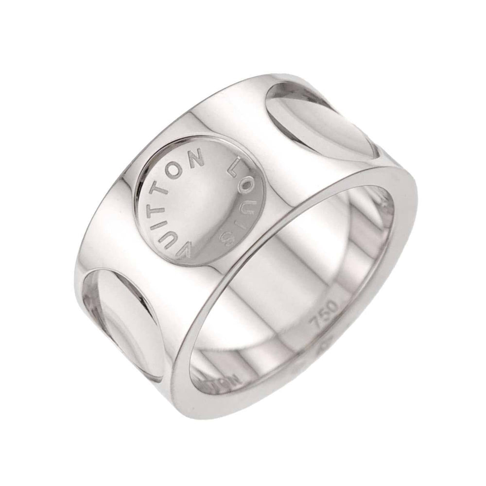Louis Vuitton Petit Bague Empreinte Ring #53, 18K WG (White Gold 750) — Like New