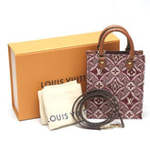 LOUIS VUITTON Petit Sac Pla Jacquard Leather Monogram Louis Vuitton Red Shoulder Bag LV — Like New