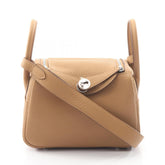 Hermes Lindy Mini Shoulder Bag/Handbag, Leather, Taurillon Clemence, Beige — New - Store Return