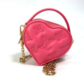 LOUIS VUITTON M81893 Monogram Bubblegram Pop My Heart Pouch Chain 2-Way Bag Handbag/Shoulder Leather Women's Dragon Fruit Pink Like New — Like New