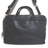DIOR HOMME Leather Briefcase Business Bag with PC Pocket, Black, Men's — Like New