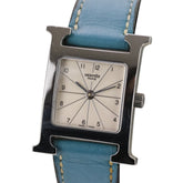 HERMES H-Watch HH1.210 White Dial Blue Silver Color Women's Watch — Very Good