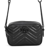 Gucci Chain Shoulder Bag Mini GG Marmont Leather 448065 GUCCI Camera Black Handbag Women's — Like New