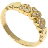 Christian Dior Dior Diamond Heart Motif Ring, 18K Yellow Gold, Women's — Like New