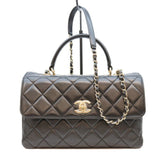 CHANEL A69923 Black Lambskin Gold Hardware Trendy CC Large 2-Way Shoulder Bag (Women's) — Like New