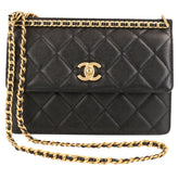 CHANEL Coco Mark Matelassé Caviar Skin Small Flap Chain Shoulder Bag AS4169 Black Women's — Like New