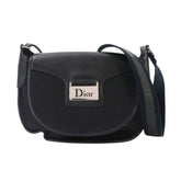 Christian Dior Trotter Street Chic Shoulder Handbag, Canvas and Leather, Black/Navy — Like New