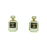 CHANEL C25C Coco Mark Perfume Bottle Earrings, Gold, Comes with Box and Dust Bag, Made in France, Women's — Like New