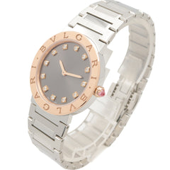 BVLGARI Bulgari 12-Diamond Watch, 18K Pink Gold (PG) Stainless Steel, Women's, Gray Tone, BBP33SG — Very Good