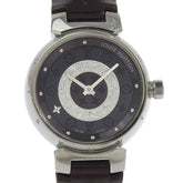 Louis Vuitton Tambour Watch Disc Diamant Amarante Q121U Stainless Steel x Monogram Vernis Diamond Quartz Analog Display Amarant Dial Women's — Good