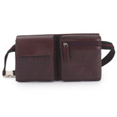 Fendi Zucca Bag, Waist Body Handbag, Leather, Bordeaux, 7VA280, Silver Hardware, Belt Bag — Like New