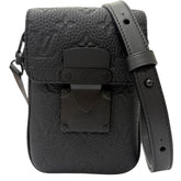 LOUIS VUITTON M81524 S-Lock Vertical Wearable Wallet Leather Taurillon Monogram Shoulder Bag Black Made in France Men's with Dust — Like New