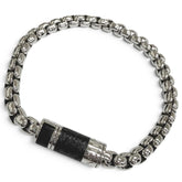 LOUIS VUITTON M63107 Chain Monogram Eclipse Bracelet, Silver & Black, Made in Italy, 2022 Model, Men's, with Box and Dust Bag — Like New