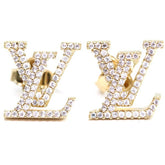 Louis Vuitton Earrings - LV Iconic Strass M00609 Gold Rhinestone Women's LOUIS VUITTON T5823 — Like New