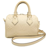 LOUIS VUITTON Monogram Empreinte Speedy Bandoulière 20 M58954 Handbag, Cream, Women's 254135 — Like New