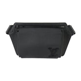 LOUIS VUITTON Louis Vuitton Take Off Sling Body Bag M57081 Grained Leather Noir Black LV Waist — Like New