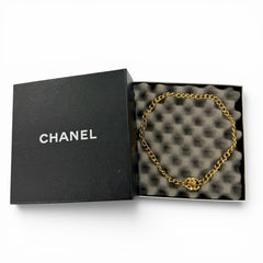 CHANEL Vintage 96A Coco Mark Turnlock Necklace, Gold, Made in France, Women's, with Box — Like New