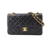 Chanel Matelasse 23 Chain Shoulder Handbag, Lambskin, Black, A01113, Gold Hardware — Like New