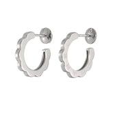 Chanel Profield Camellia Earrings, 18K White Gold (750), Pierced Earrings — Like New