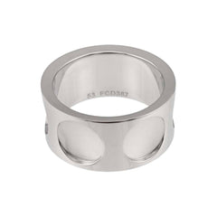 Louis Vuitton Petit Bague Empreinte Ring #53, 18K WG (White Gold 750) — Like New