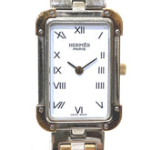 Hermes Croisière NB watch, total weight 43g, stainless steel, quartz movement, white dial, CR1.220 battery — Good
