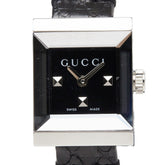 Gucci G-Frame Square Luxury YA128507 Watch 128.5 Quartz Black Dial Stainless Steel Leather Women's GUCCI — Very Good