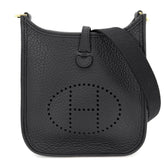 Hermes Evelyne TPM Shoulder Bag for Women, Small, Black Leather, Gold Hardware, 2024 Model, with W Stamp, Crossbody Bag — Like New