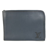LOUIS VUITTON M68235 LV Logo Pochette Jour GM Pouch Bag with L-shaped Zipper, Second Bag, Clutch Taurillon Leather, Navy Blue for Men and Women — Like New