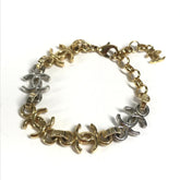 CHANEL B26P CC Coco Mark Chain Bracelet, Bicolor Accessory, Metal Women's, Gold — Like New