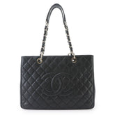 Chanel Matelasse Grand Chain Tote Handbag GST Caviar Leather Black A50995 — Like New