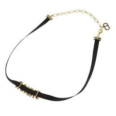 Christian Dior J'ADIOR Velour Stone Black Choker 0561 — Like New