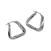 BOTTEGA VENETA Essential Twist Triangle Hoop Earrings, SV925 Silver, Men's & Women's — Like New