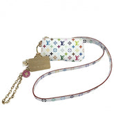 Louis Vuitton Keychain for Women, Monogram, Takashi Murakami, Phone Holder, LV x TM, Small Item, Pouch, LOUIS VUITTON M14099, White, Multicolor, Gold Hardware — Like New