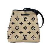 LOUIS VUITTON M23080 Monogram by the Pool NeoNoe MM Shoulder Bag Crossbody Drawstring Cotton Leather Women's Noir Black — Like New