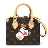 LOUIS VUITTON M13668 LV x TM On the Go BB Takashi Murakami Panda 2WAY Bag Shoulder Handbag Crossbody Monogram Canvas Women's Brown — New