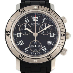 Hermes Clipper Diver Chronograph CL2.915 Stainless Steel x Rubber Quartz Watch — Good