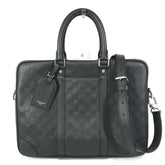 LOUIS VUITTON N40444 Damier Infini Porte Documents Voyage PDV Bag 2-Way Shoulder Handbag Business Leather Men's Women's Onyx Black — Like New