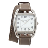 Hermes Cape Cod Tonneau Double Tour CT1 710 Boys' Watch, Date, White Quartz Watch — Very Good