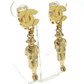 Chanel Mademoiselle Cocomark Doll Motif Gold Plated 02P Women's Earrings — Like New