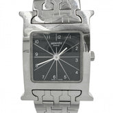 Hermes H-Watch Women's Quartz Watch, Black Dial, H WATCH, Battery Operated, Stainless Steel, Silver/Black, HERMES HH1.210 — Good
