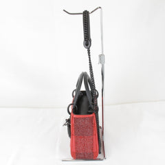 Christian Dior shoulder bag, leather/rhinestone, red, women's — Like New