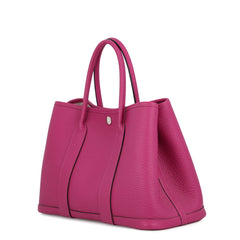 Hermes Garden TPM Tote Bag, Rose Purple, Negonda Leather, C Stamp, HERMES Party, Garden, Handbag, Women's — Like New