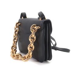 Bottega Veneta Mount 2-way Chain Hand/Shoulder Handbag, Leather, Black, 667399, Gold Hardware — Like New