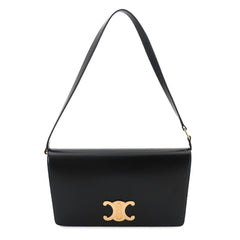 Celine Triomphe Trapeze 2-way Shoulder Clutch Handbag, Leather, Black, 199283BF4, Gold Hardware, Bag — New - Store Return