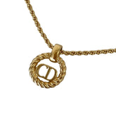 Christian Dior Vintage Logo Chain Pendant Necklace, GP Gold Color, Women's — Like New