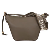 LOEWE A538G13X01 Classic Calf Hammock Hobo Mini Shoulder Bag, Dark Khaki Green, Gold Hardware, with Anagram Strap (sold separately), for Women — Like New
