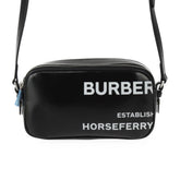 BURBERRY Camera Micro Horseferry Shoulder Bag 8022339 Coated Canvas Leather Black White Crossbody Pochette 2409053010026R1 — New - Store Return