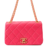 Chanel Chain Shoulder Bag Mini Flap Matelassé Coco Mark 19 Leather CHANEL Handbag Women's — Like New
