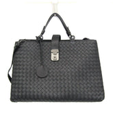 Bottega Veneta Intrecciato Rome Leather Handbag,Shoulder Bag Black — Like New