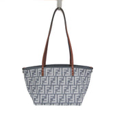 Fendi ROLL Small 8BH424 Reversible Women's Canvas,Leather Shoulder Bag,Tote Bag Brown,Gray — Like New